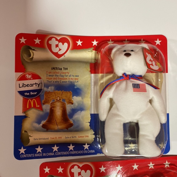 American trio McDonalds beanies.Lefty Righty Libearty. - Picture 2 of 7